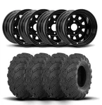 Itp Delta Steel 12" Wheels And Mud Lite Tires 25X10-12. Fixed Price $824.25.
