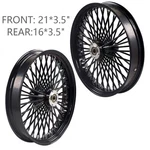 Front And Rear Wheels Combo For 2000-2007 Harley Softail Fat Spoke Black'. Fixed Price $739.97.