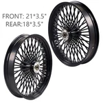 Front & Rear Wheels Combo For 2000-2007 Harley Softail Fat Spoke Black,. Fixed Price $729.99.