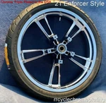21" Chrome Enforcer Front Wheel W/ Tire Reinforcer 08-19 Road Glide Ultra. Fixed Price $1249.00.