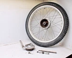 1974 Yamaha TY250 Front 21" Wheel Rim And Tire 2.75-21 Oem 1.60X21 21X1.60. Fixed Price $103.50.