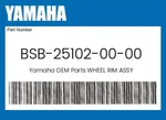 Yamaha Genuine Wheel Rim Assy BSB-25102-00-00. Fixed Price $391.43.