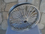 21X3.5 Fat Spoke Dual Disc Front Wheel For Harley Flt Touring Baggers 2000-07. Fixed Price $589.99.