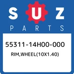 55311-14H00-000 Suzuki RIM,WHEEL(10X1.40) 5531114H00000, New Genuine Oem Part. Fixed Price $130.93.