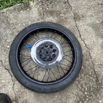 1975 - 1976 Honda CB200 Front Wheel Complete With Brake Disk. Fixed Price $44.95.