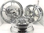 Harley Trike Freewheeler Flrt Chrome Wheels Rim ,2 Rotors 14-22 Exchange Program. Fixed Price $1349.00.
