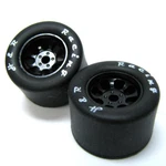 H&r Racing HR1112 Nascar Rear Blk Wide Wheel W/ Silicone Tire (2) 1:24 Slot. Fixed Price $14.95.