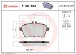 Brake Pad Set, Disc Brembo P50054. Fixed Price $51.83.