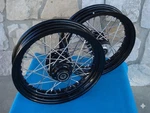 16X3" 40 Spoke Black Wheel Set 2000-06 For Harley Heritage Deluxe Fat Boy. Fixed Price $449.00.