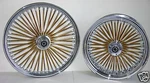 Dna Mammoth Fat 52 Gold Spoke Wheels 21X3.5 / 18X5.5 Touring Or Softail Harley. Fixed Price $1699.95.