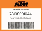 Ktm Genuine Front Wheel Cpl. 1,6X21IN. Xc - 78109001044. Fixed Price $709.10.
