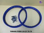 Yamaha IT400 C/d/e/f 76-79 Front & Rear Aluminium Blue Wheel Rim Set **BI6234**. Fixed Price $192.85.