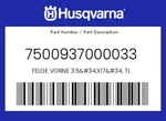 Husqvarna Genuine Felge Vorne 3.5"X17" Tl - 7500937000033. Fixed Price $471.51.