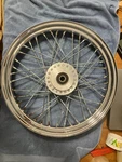 Harley Davidson 19X2.50 40 Spoke Laced Front Wheel Part# 43001-79. Fixed Price $125.00.