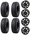 Set Of Tusk Terrabite Tires 30X10-14 On Uinta 4/156 Wheels With Black Lug Nuts. Fixed Price $1475.35.