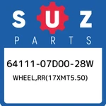 64111-07D00-28W Suzuki WHEEL,RR(17XMT5.50) 6411107D0028W, New Genuine Oem Part. Fixed Price $1177.78.