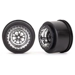 New Traxxas 9473R Rr Weld Chrome/bk Wheels (2) : Drag Slash Free Us Ship. Fixed Price $21.99.