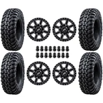 Tusk Aramid Terrabite 28X10-14 Tires On 4/137 Cascade Machined Black Wheels+ Key. Fixed Price $1261.96.