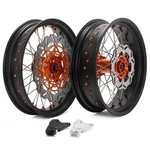 17" Supermoto Spoked Wheels Rotors For Sxf Xc-w Exc-f Sxs 125-530. Fixed Price $645.00.